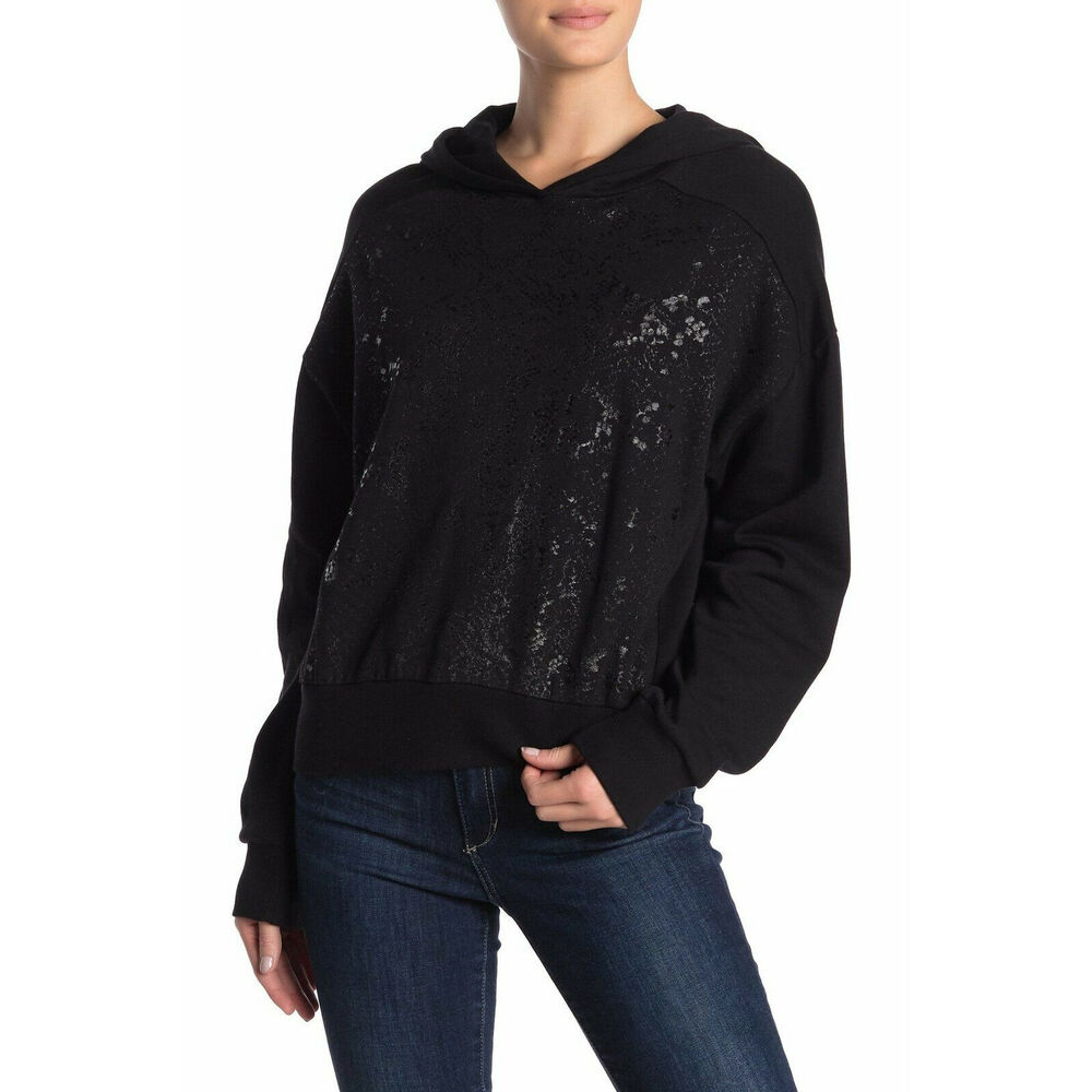 Socialite Womens Hoodie Size XS Snake Print Black Soft Extra Small NEW‎